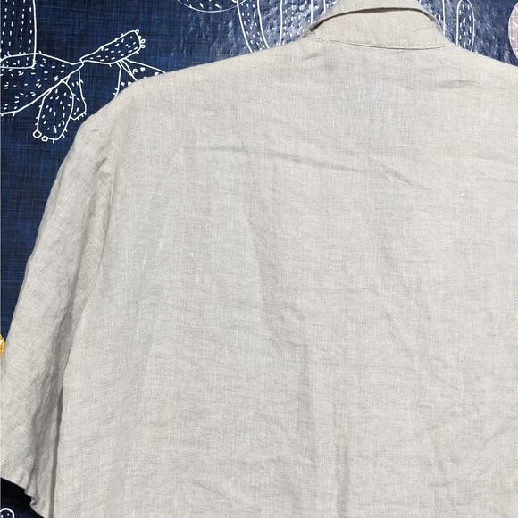 Benjamin Benmoyal Cassette Bowling Button Down Shirt Cream Women's Size Small - Picture 7 of 11